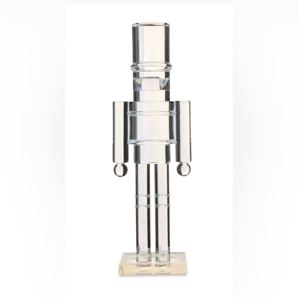 Holiday Time Decorative Nutcracker clear acrylic 10"